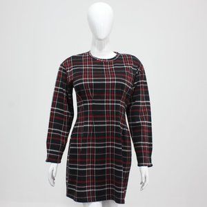 Bershka Women Red Black Check Dress